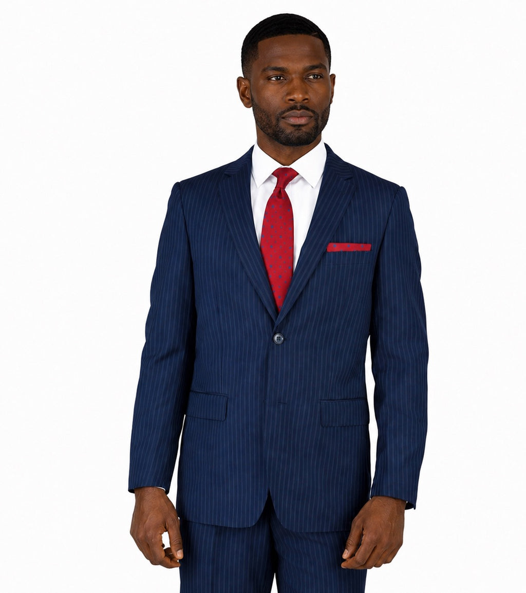 M87184-2-Mantoni Suit-Navy Stripe