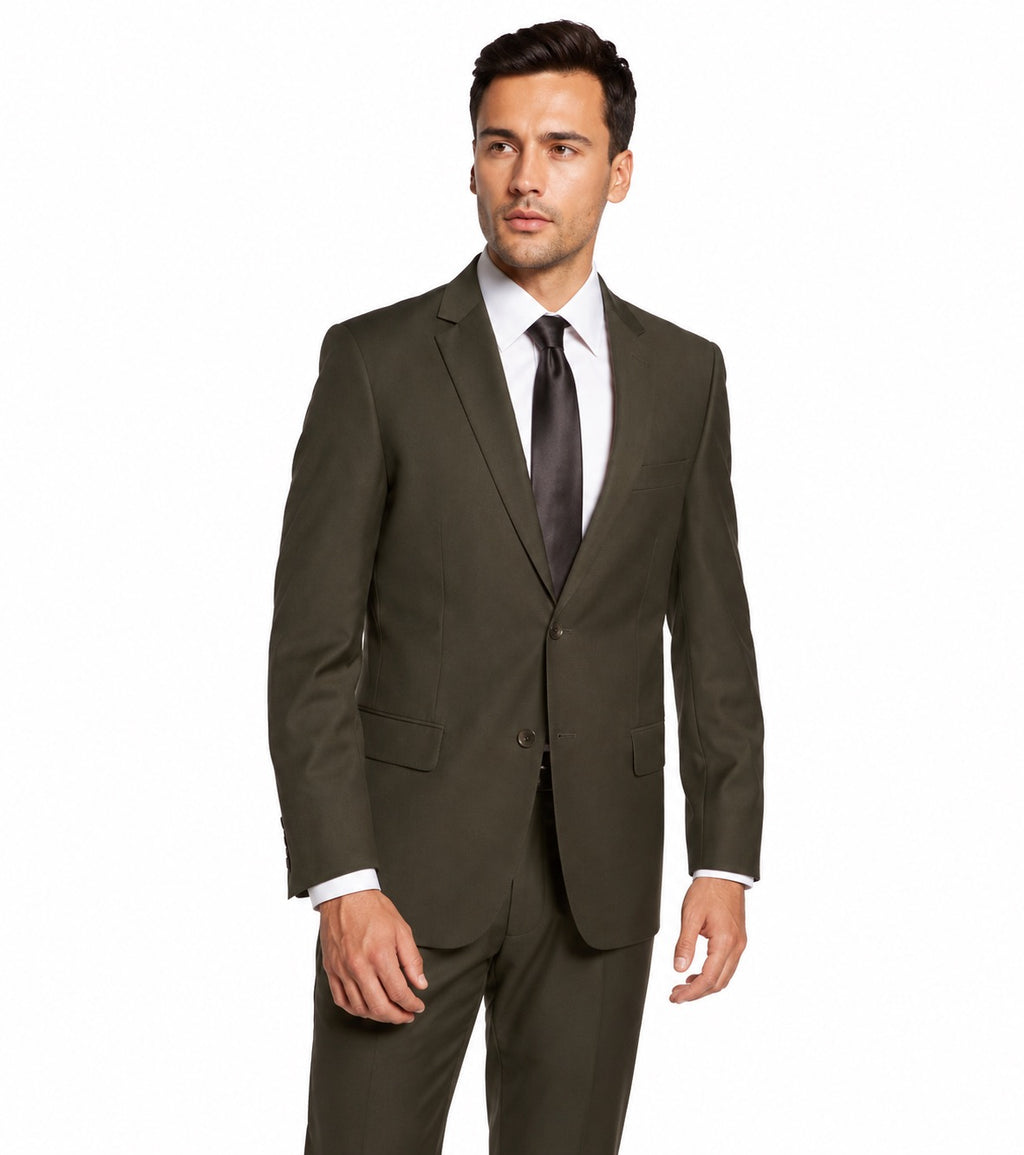 G47815-11-Giorgio Fiorelli Suit-Solid Olive