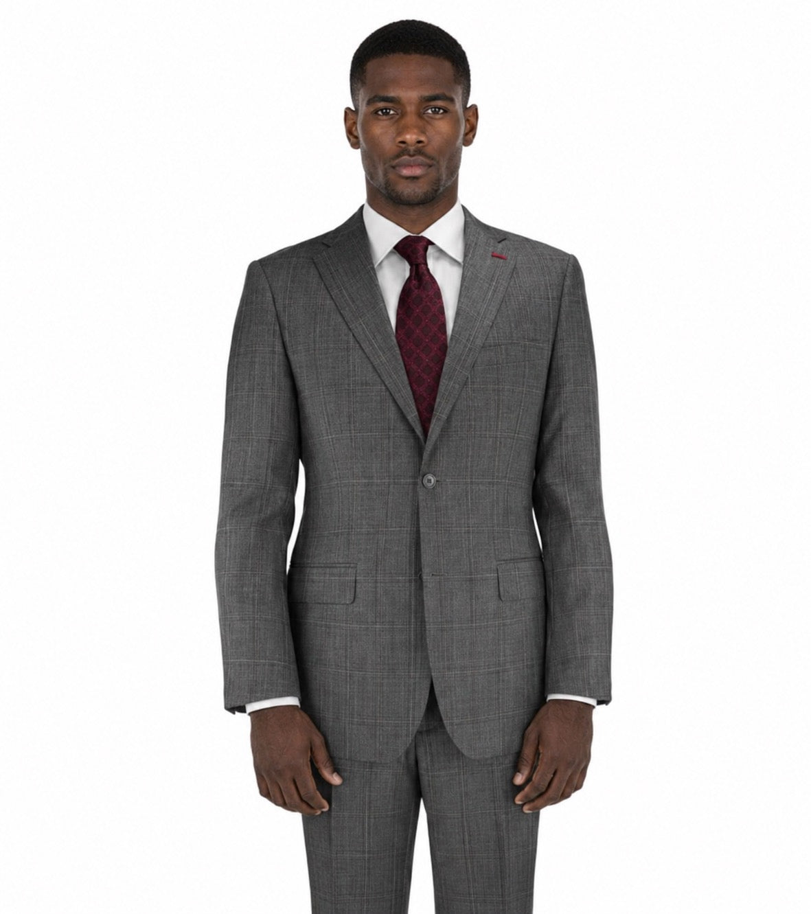 M87883-1-Mantoni Suit-Gray Windowpane