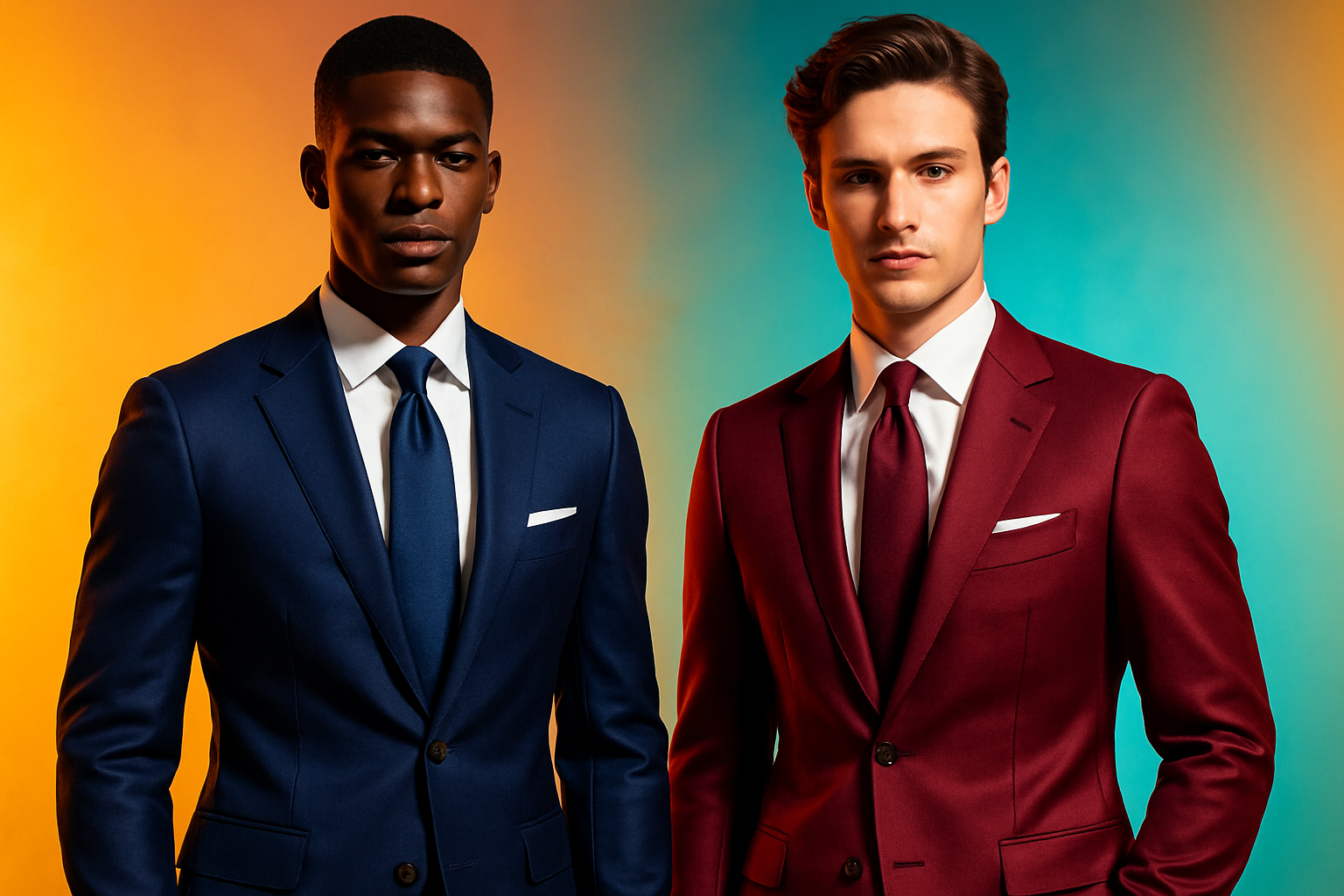 Give the image color and brighten it up and make it two men one black and one white