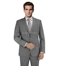 M87886-1-Mantoni Suit-Gray Plaid