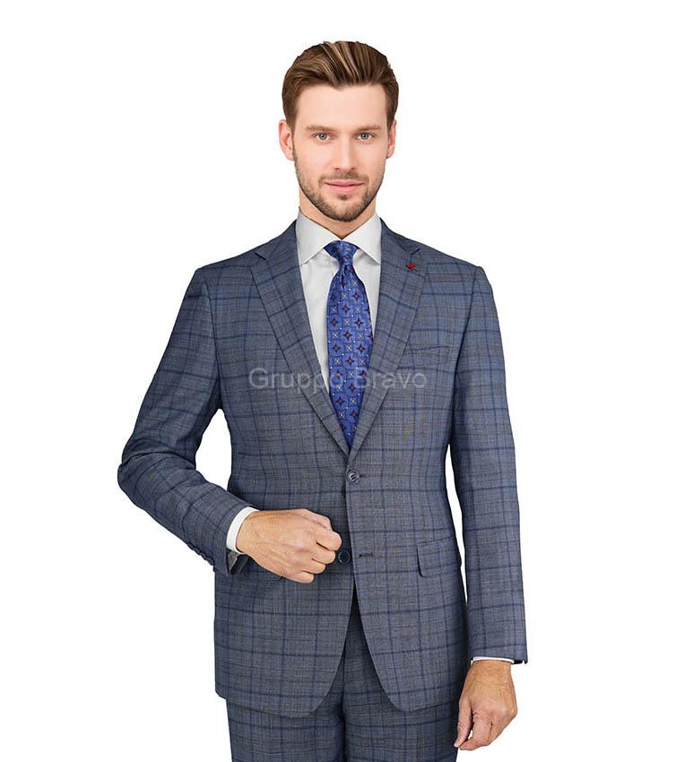 M87868-1-Mantoni Suit-Lt. Blue Plaid