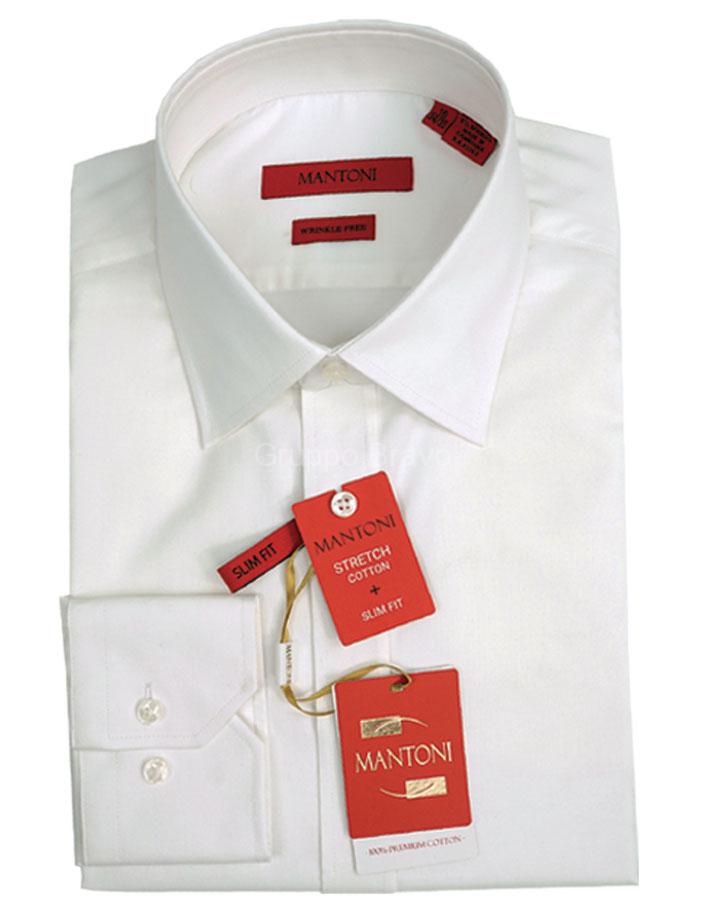 M20031-1-Mantoni Dress Shirt- Solid White