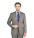 M87862-1-Mantoni Suit-LT. Gray Windowpane