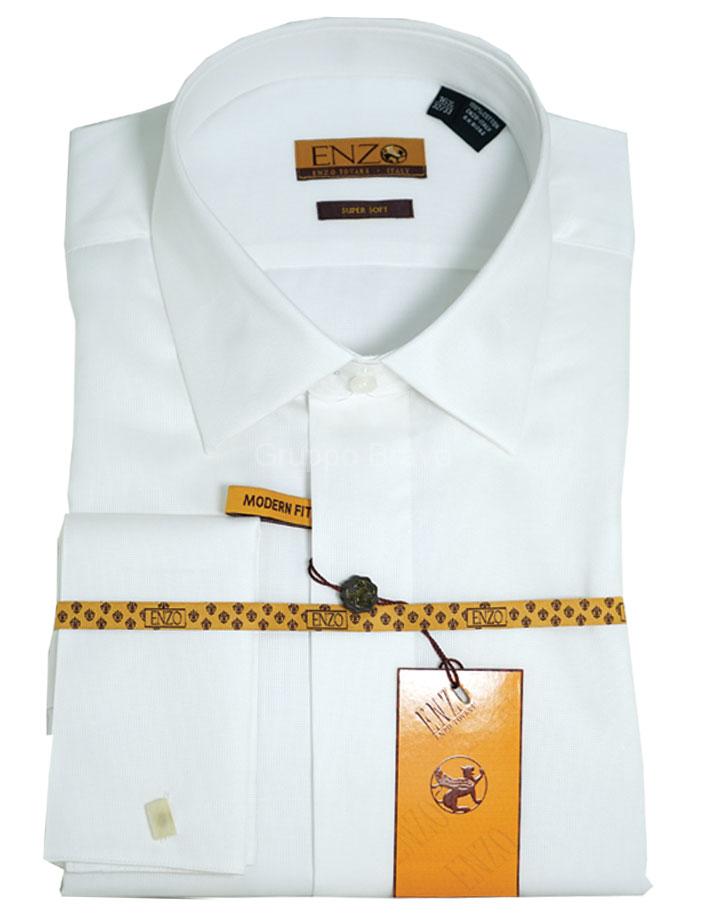 E71402-1-Enzo Tuxedo Shirt-White Pique