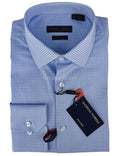 G26004-1-Giorgio Fiorelli Dress Shirt-Blue Check