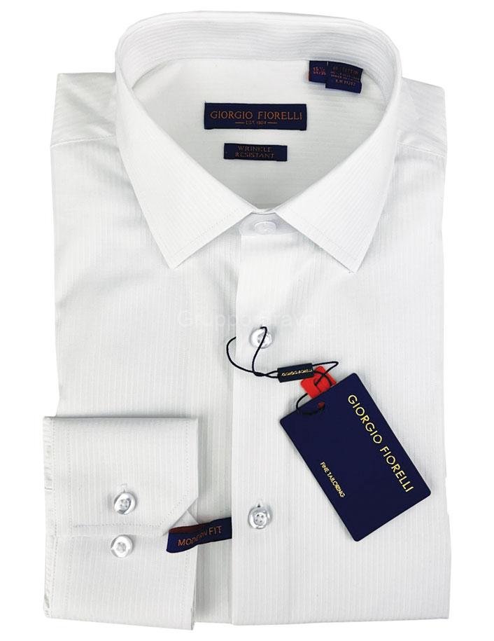 G26003-1-Giorgio Fiorelli Dress Shirt-White Tonal