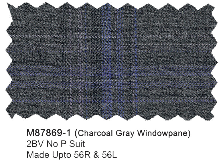 M87869-1-Mantoni Suit-Charcoal Gray Windowpane