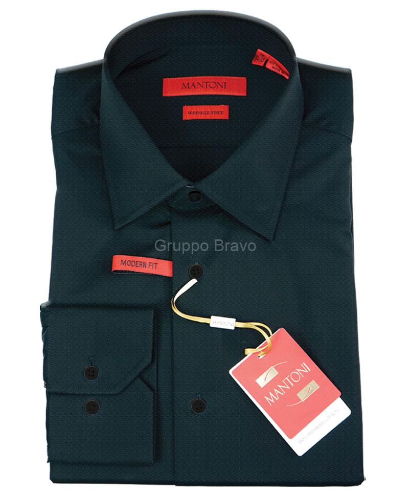 M20033-1-Mantoni Dress Shirt-Black Texture