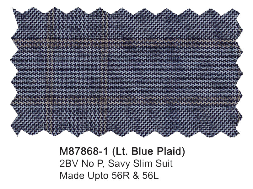 M87868-1-Mantoni Suit-Lt. Blue Plaid