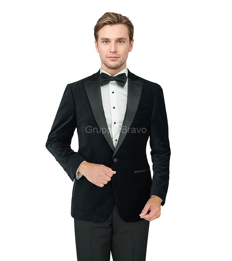 M42000-1-Mantoni Tuxedo Jacket-Black Velvet