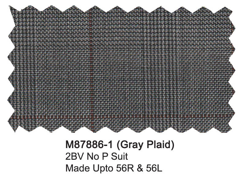 M87886-1-Mantoni Suit-Gray Plaid