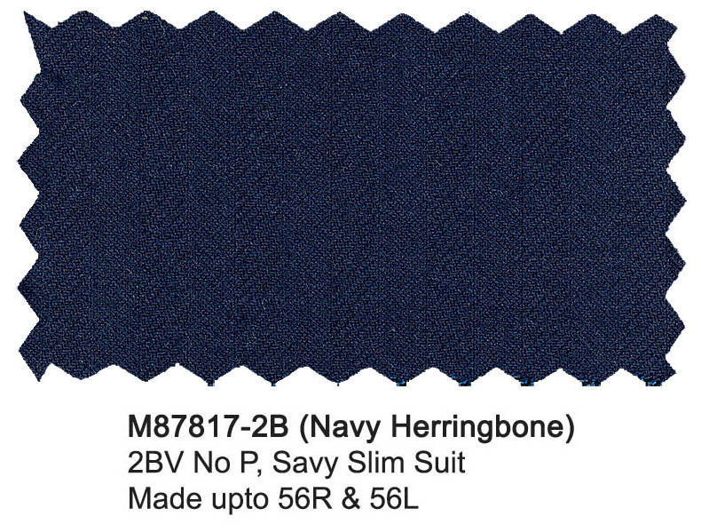 M87817-2B-Mantoni Suit-Navy Herringbone