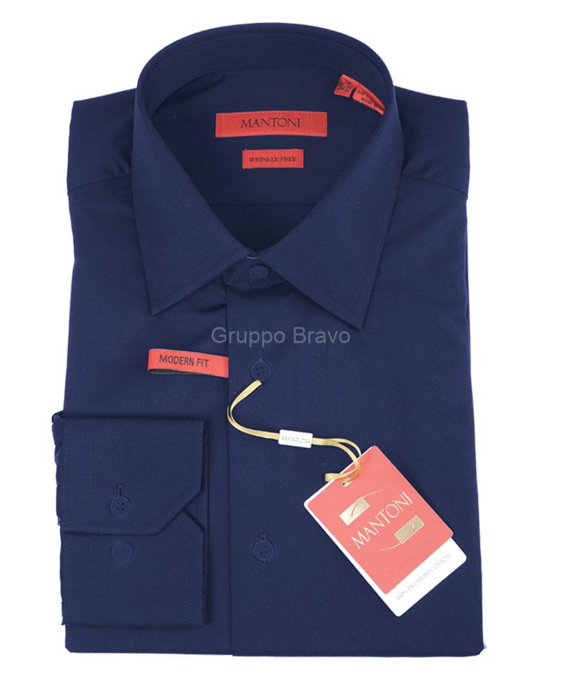 M20001-8-Mantoni Dress Shirt-Navy Satin