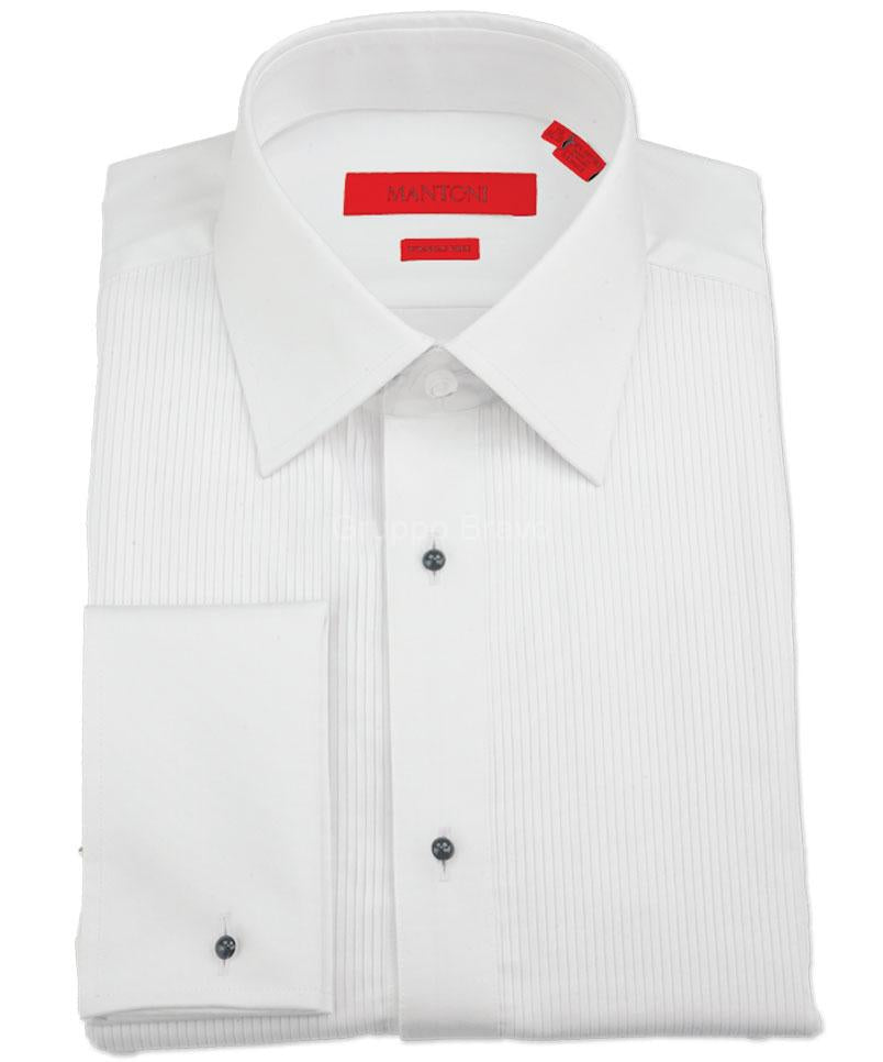 M20029-1-Mantoni Tuxedo Shirt-White Ribbed Bib