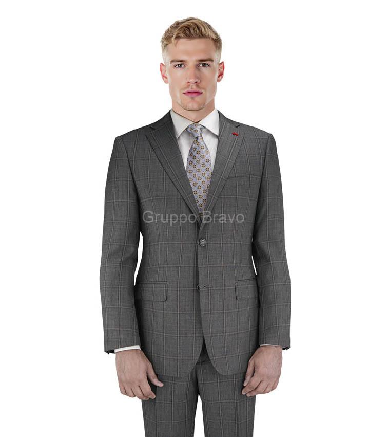 M87883-1-Mantoni Suit-Gray Windowpane