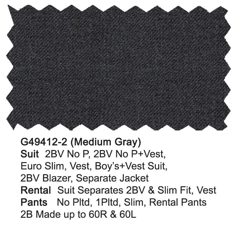 G49412-2-Giorgio Fiorelli Suit-Medium Gray