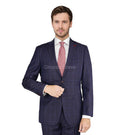 M87866-1-Mantoni Suit-Dark Burgundy Windowpane